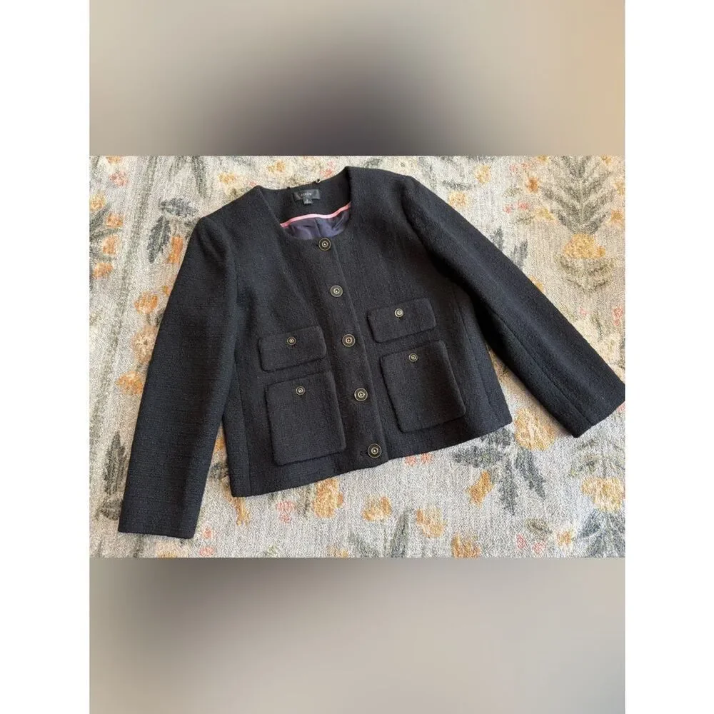 J. Crew- Lady jacket in maritime tweed Blazer 12